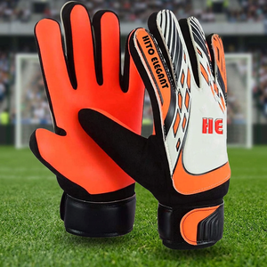 Gants de gardien de but de football professionnels orange et noir unisexes, personnalisables OEM, matériaux en maille, impression par sublimation sur le dos - Product Image 4