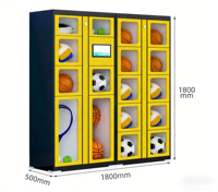 Casillero Inteligente con Pantalla Táctil Transparente para Alquiler Deportivo, Gimnasio, Escuela, Estadio, para Almacenamiento de Raquetas y Pelotas
