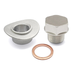 Kit de tuercas y tapones de escape tipo silla M18x1.5 de acero inoxidable y acero niquelado con junta de cobre, mecanizado CNC - Personalizable - Product Image 5