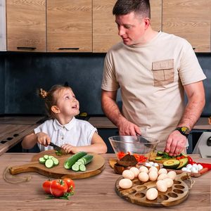 Vòng Keo Gỗ <span class=keywords><strong>deviled</strong></span> trứng Platter với 24 lỗ & xử lý cho Lễ Phục sinh Tạ Ơn & bên lưu trữ khay chủ cho trứng - Product Image 5