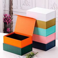 Grand panier de présentation magnétique de luxe Boîte cadeau classique en carton rigide pliable recyclable noir Emballage de gaufrage