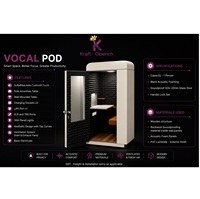 Cabine vocale insonorisée de luxe moderne en argent de qualité supérieure, monoplace, pour bureaux, immeubles commerciaux et usage corporatif