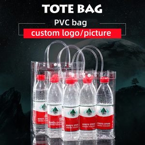 Groothandel Hoge Kwaliteit Transparante Herbruikbare Pvc Draagtassen Met Aangepaste Logo Reizen Boodschappentas Geschenken Tas - Product Image 6