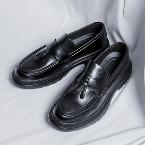 Scarpe eleganti da uomo firmate retrò mocassini Casual in pelle microfibra-punta alta facile da indossare altezza che aumenta i nuovi stili per i grandi - Product Image 2