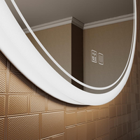 Miroir de courtoisie mural rond anti-buée avec éclairage LED réglable Cadeau d'anniversaire pour le maquillage