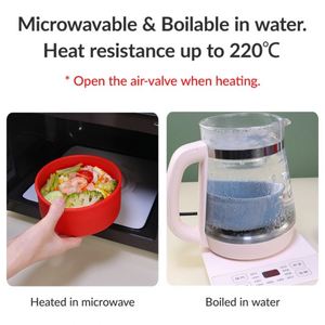 BPA Free Food Grade Reusable Non-toxic Airtight Leakproof Kid Silicone Slice Lunch Bento Box Silicon Bowl Food Storage <b>Container</b> - Product Image 4
