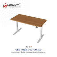 Bureau debout électrique intelligent Henvo en acier, design contemporain, avec rappel de position assise, préréglages de hauteur, autoportant, ergonomique pour bureau commercial