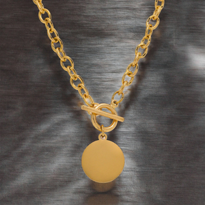 Collier ras du cou pour femme, style punk simple, plaqué or 18 carats, avec chaîne à maillons et fermoir OT, en acier inoxydable, étanche et inaltérable, idéal comme cadeau - Product Image 3