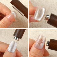 Outil multifonctionnel 3-en-1 pour l'amélioration de l'art des ongles, barre magnétique 3D effet œil de chat, double aimant en plastique, motif pierre solide