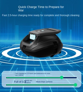 Underwater Wall <b>Robotic</b> Cordless Pool Vacuum Cleaner for Flat Floor Swimming Pools with Automatic Cleaning - Product Image 5