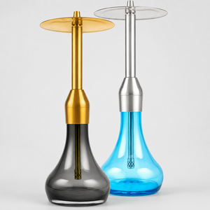 Cachimba Premium de Acero Inoxidable V2A con Base de Vidrio Grueso, Difusor Ajustable de 50cm, Manguera Única, para Lounge Bar, OEM - Product Image 1