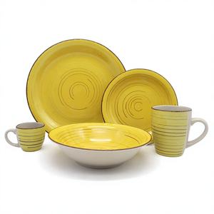 Service de table de mariage élégant en grès céramique de haute qualité, peint à la main, comprenant des assiettes, des bols à soupe et des mugs écologiques – Édition spéciale - Product Image 1