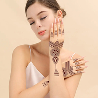 Autocollant de tatouage au henné blanc personnalisé OEM, écologique, non toxique, pour le corps, le visage, la mariée, la main, le dos, imperméable, temporaire, personnalisé