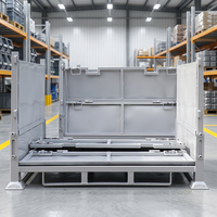 Caisse de transport OEM pliable en acier robuste pour entrepôt, conception pliable, boîte de rangement pour marchandises et équipements de stockage