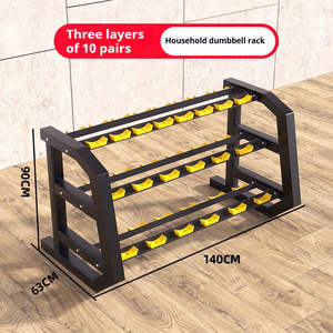 ชั้นวางดัมเบลทำจาก<span class=keywords><strong>ยาง</strong></span>ทรงกลม<span class=keywords><strong>15</strong></span>คู่อุปกรณ์ออกกำลังกายในยิมที่บ้านและคลับเชิงพาณิชย์สามชั้นทนทาน - Product Image 2