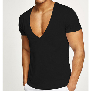 <span class=keywords><strong>T</strong></span>-<span class=keywords><strong>shirt</strong></span> di Design all'ingrosso alla moda con <span class=keywords><strong>scollo</strong></span> a <span class=keywords><strong>v</strong></span> magliette da uomo personalizzate - Product Image 1