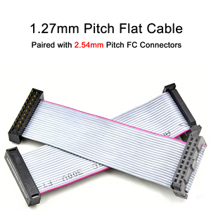 工厂定制 FC 16P IDC 灰色扁平带状电缆，带 2*8P 2.54mm 间距 100mm 电线，适用于电子设备 LED 屏幕 PCB - Product Image 3