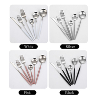 Juego de cubiertos de lujo para bodas AOOSY, cubiertos plateados, negros y dorados para restaurantes y hoteles