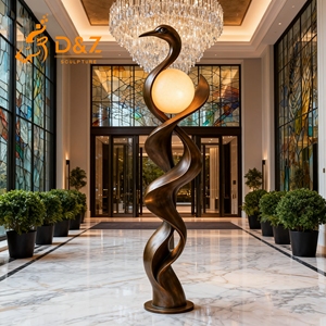 D&amp;Z Art Group Custom Modern Abstract Tall <strong>Bronze</strong> <strong>Peacock</strong> Floor Lamp Luxury Hotel Villa Decoration - Product Image 1