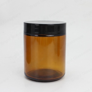 New Arrival 4 oz 8 oz 16 oz Amber Kitchen Food Spice High Borosilicate Glass Container Storage Jars With Lids