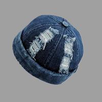 Chapeau de Propriétaire en Gros Mode Personnalisé en Coton Denim Délavé Style Docker Rétro Sans Bord pour Hommes