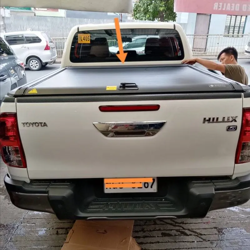 ฝาปิดลูกกลิ้งกระบะรถบรรทุกพับเก็บได้ฝาครอบ gun125สำหรับ Toyota HILUX Revo Rocco vigo SR5