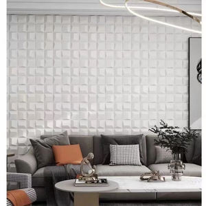 Panneau mural 3D décoratif en <span class=keywords><strong>pierre</strong></span> PU au design moderne, texture de brique de ciment à lignes pliées pour les applications en villa et en hôtel - Product Image 6