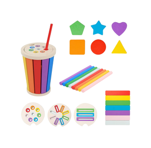 Juego Educativo Montessori 3 en 1 de Madera para Clasificar Colores y Cuentas, Juguetes Cognitivos para el Desarrollo Sensorial de Niños Pequeños, Ecológico - Product Image 3
