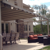 Pergola motorisée rétractable pour terrasse extérieure, protection solaire en gros