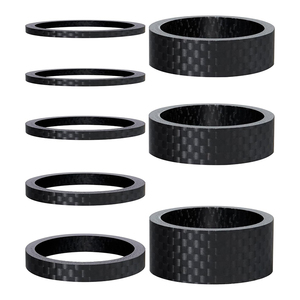 Ensemble d'espacement de casque pour tige de fourche-Kit de rondelle en fibre de carbone en aluminium Entretoises ultra-légères sans fil pour vélo S (mat) - Product Image 1