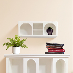 INNOVA Modern European Style White Color Wooden Panel Foldable Decorative <b>Wall</b> Mount Floating Shelf Organizer for Home - Product Image 4