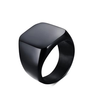 Shopping Online Men's <strong>Black</strong> <strong>Ring</strong> Simple Design 18mm Band <strong>Titanium</strong> <strong>Ring</strong> Wholesale - Product Image 4