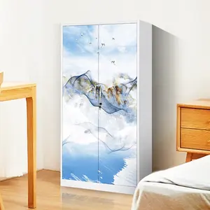 New Design Customized Metal Printed Closet Detachable Almirah Clothes Cabinet Bedroom Dressing Room Wardrobe