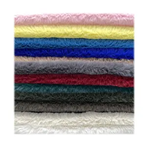 High quality cheap stock faux rabbit fur fabric 12mm plush fabric for children clothing