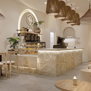 Comptoir de café personnalisé de luxe, kiosque moderne, design de café, solutions d'aménagement intérieur pour toute la boutique, conception de café tout-en-un - Product Image 1