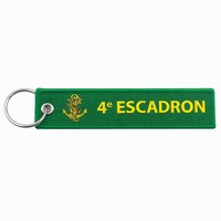 Porte-clés personnalisé en métal avec mousqueton, en tissu tissé ou brodé, style Jet Tag, pour cadeaux promotionnels