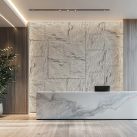 Panneau mural en pierre artificielle réaliste légère style roche, en PU PVC, à coller, étanche et résistant à l'humidité, pour fond et plinthe
