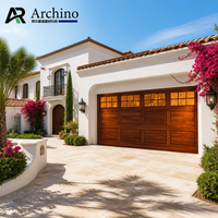 Porte de garage sectionnelle en acier isolée à haute valeur R, grain de bois premium, 50 mm, pour climat froid, rénovation de villa