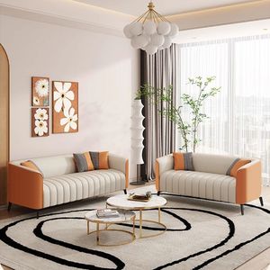 Italian Style Light Luxury <b>Sofa</b> PT903 Two Or Three Seater Color Blocked <b>For</b> Small Apartments Office Use - Product Image 2