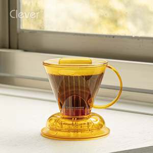 Filtro de Café Reutilizable Compacto de Plástico Translúcido Amarillo Trapezoidal de Alta Extracción para Oficina Moderna - Product Image 4