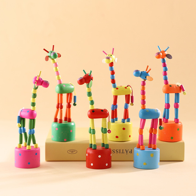 Zhiqu Wholesale Creative Cartoon Wooden Clown Desktop Decoration Unisex Fun Swing Puppet Toy for Kids Cross-Border Ornament