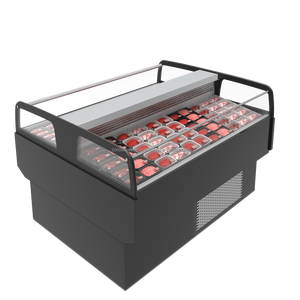 Vitrine réfrigérée pour sushis de restaurant, vitrine à nourriture avec vitre coulissante incurvée, îlot réfrigéré pour charcuterie - Product Image 5