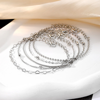 KISSWIFE 2024 nouveau coeur 5 pièces ensemble de bracelets plaqué or géométrique réglable Bracelet pour femmes filles accessoires de mode