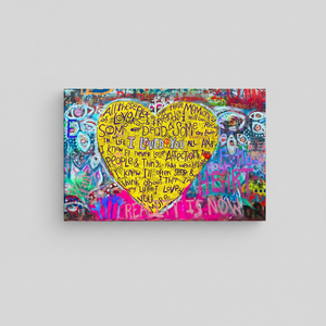 Art sur toile Love Graffiti : Décoration murale bohème style Banksy, toile encadrée - Product Image 2