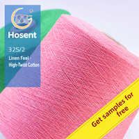 Fil de rayonne/polyester recouvert de spandex 18s 30s+70D TC, haute ténacité, ignifuge, écologique, blanchi, pour tissage et broderie