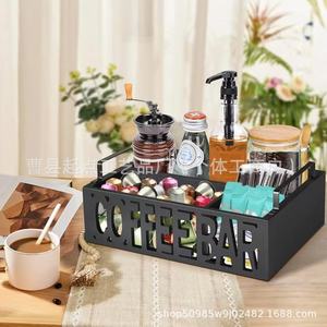 <b>Coffee</b> Bar Storage <b>Box</b> 32.5cm Wooden Organizer For <b>Coffee</b> Pods Tea Bags Desktop Use - Product Image 3