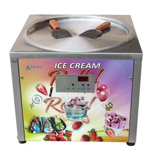 Máquina comercial para freír helados XEOLEO, máquina eléctrica para hacer helados <span class=keywords><strong>en</strong></span> rollo de acero inoxidable de 800W, olla redonda de 45CM, sartén de <span class=keywords><strong>Gel</strong></span> individual - Product Image 3