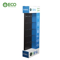 Support d'affichage en carton personnalisé pour accessoires de téléphone et câbles USB, présentoir en carton ondulé pour magasin