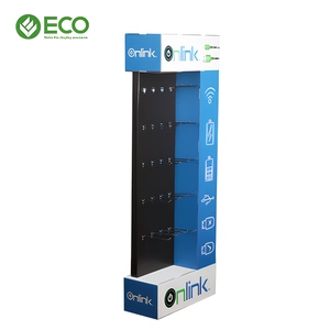 Expositor de Cartón Personalizado con Ganchos para Accesorios de Teléfono y Cables USB, Estante de Cartón Corrugado para Tiendas - Product Image 2