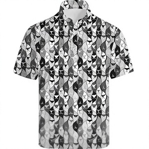 Polo Azul Claro para Hombre con Estampado de Bebida Verde y Limón, Manga Corta, Diseño Casual Tejido y Transpirable - Product Image 5